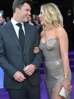 [x]Scarlett Johansson and Colin Jost at Avengers Premiere