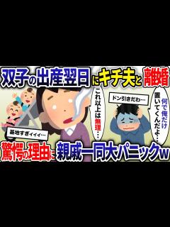 [x]双子を出産した翌日にキチ夫と離婚した嫁→驚愕の理由に親戚一同大パニックで想像以上の修羅場に…【2ch修羅場スレ・ゆっくり解説】【総集編 ...